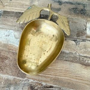 Brass vintage apple ring or trinket dish